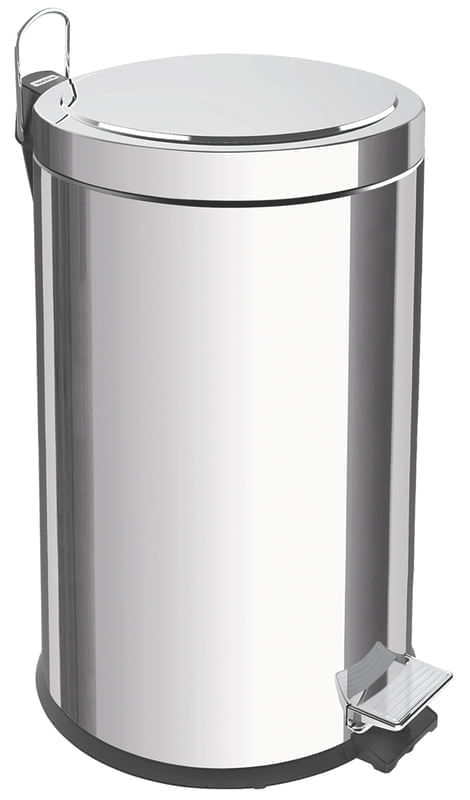 Cesto de Residuos Brasil Tramontina de Acero Inoxidable Pulido con Pedal y Balde Interno Removible de 12 l